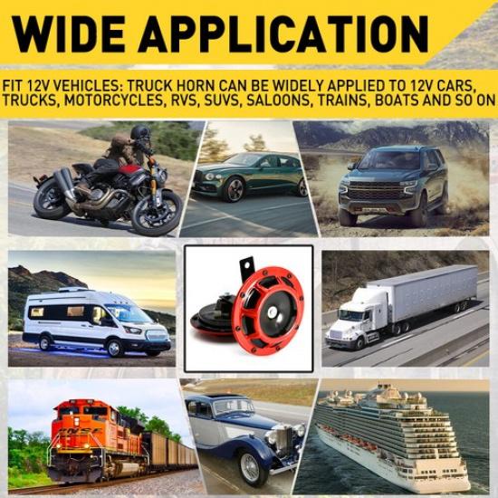 Dual Tone Electric Air Train Horn Loud Sound 12V 115Db For Truck Car Motorcycle