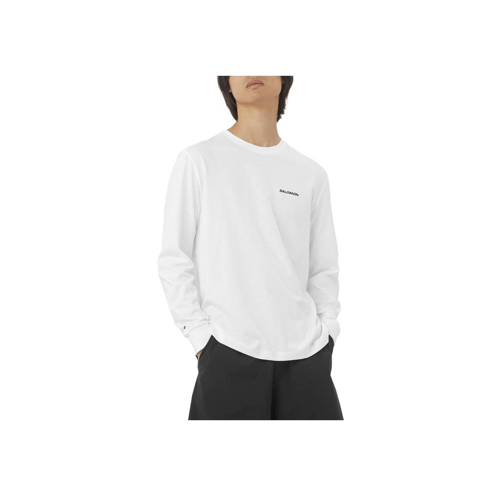 SALOMON Comfortable Breathable Crew Neck Pullover Long Sleeve T-Shirt Men Tops White LC2525800