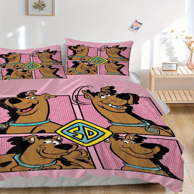 

3pcs Scooby Doo Design Bedding Set - Includes 1 Quilt Cover and 2 Pillowcases, Comfortable Bedding with Stylish Design for Bedroom, Machine 135x200cm