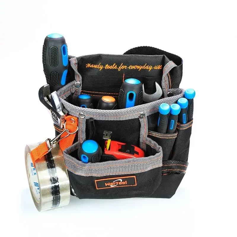 Oxford Cloth Tool Pouch Belt Waist Bag with Strong Buckle Electrician Storage Tools Handware Tool Bag Pouch 7 Pocket Organizer