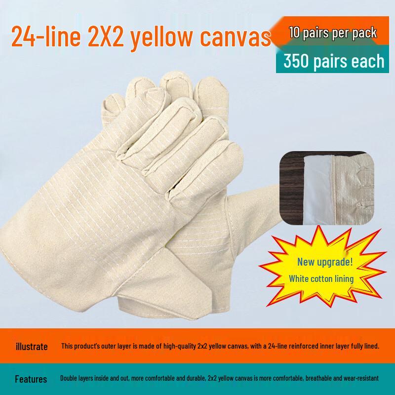 Double-Layer Canvas Work Gloves