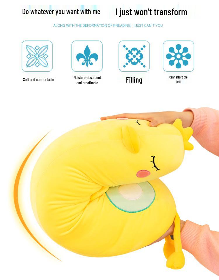 Yellow Chicken Plush Toy - Removable and Washable Hugging Pillow Doll for Kids, Leg-Clamping Stuffed Animal.