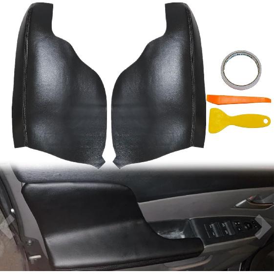 NLQR 2 Stück Türverkleidung Armlehnenabdeckung Schwarz Linke und Rechte Seite Ersatz Mikrofaserleder Kompatibel mit Honda Odyssey 2011 2012 2013 2014 2015