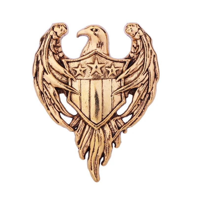 Retro Alloy Animal Eagle Lapel Pins and Brooches for Men College Style Shirt Suit Badge Jewelry School Uniform Accessories