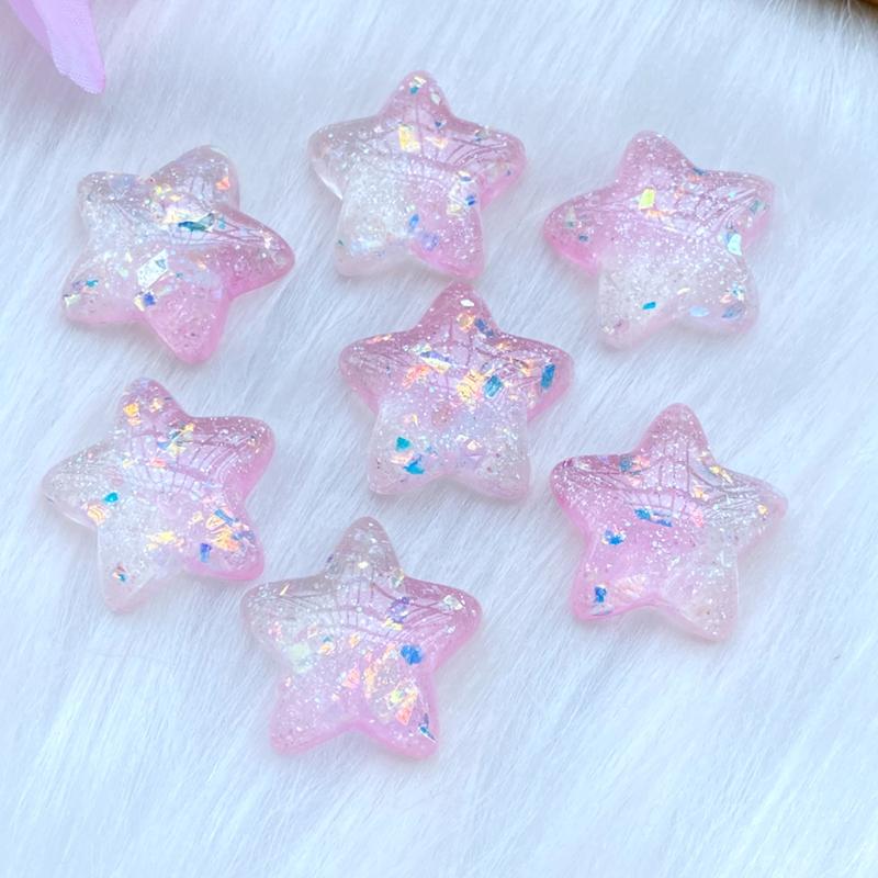 

10Pcs/Lot New 22*23mm Resin Mixed Mini Shining Stars Flat Back Scrapbooking Hair Bow Center Embellishments DIY Accessories W59