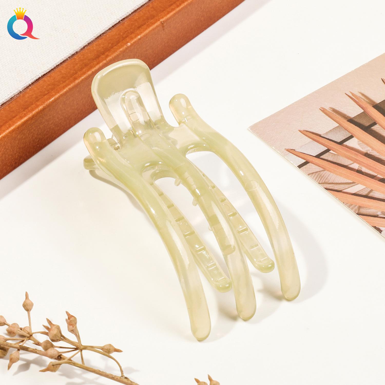 

Акриловый зажим для волос корейский простой женский краб для волос зажим для хвоста трехзубая заколка модная нескользящая заколка головной убор 8cm