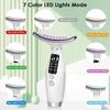 7-Colour LED Light Therapy Facial Massager Anti-Aging, Skin Tightening Face Slimming Wand, Vibration, Wrinkle Reduction for Face, Neck Eye