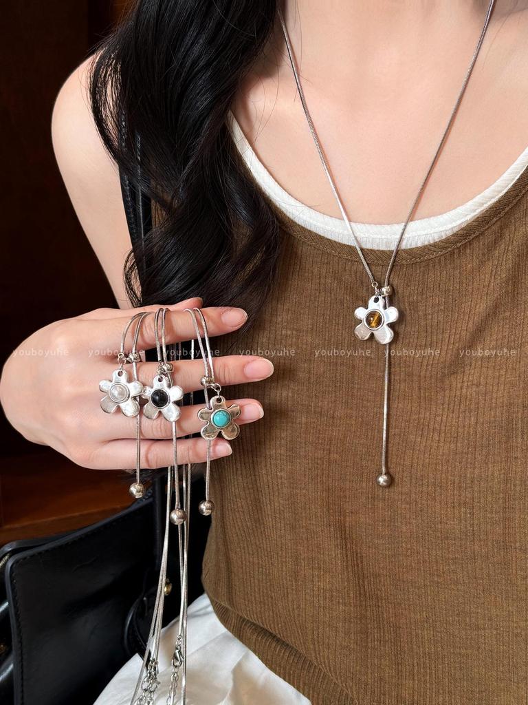 Maillard Tiger Eye Pendant Necklace: Luxury Titanium Steel Non-Fading Chain Accessory for Women