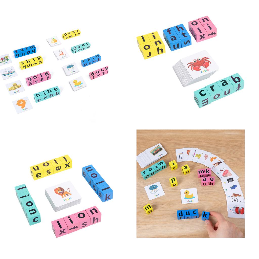 Children Puzzle Wood Spelling Word Toy Kids Letter Game Kindergarten Teaching Aids English Letter Word Learning Toy