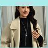 Elegant Geometric Crystal Pendant Sweater Chain Long Tassel Necklace For Women