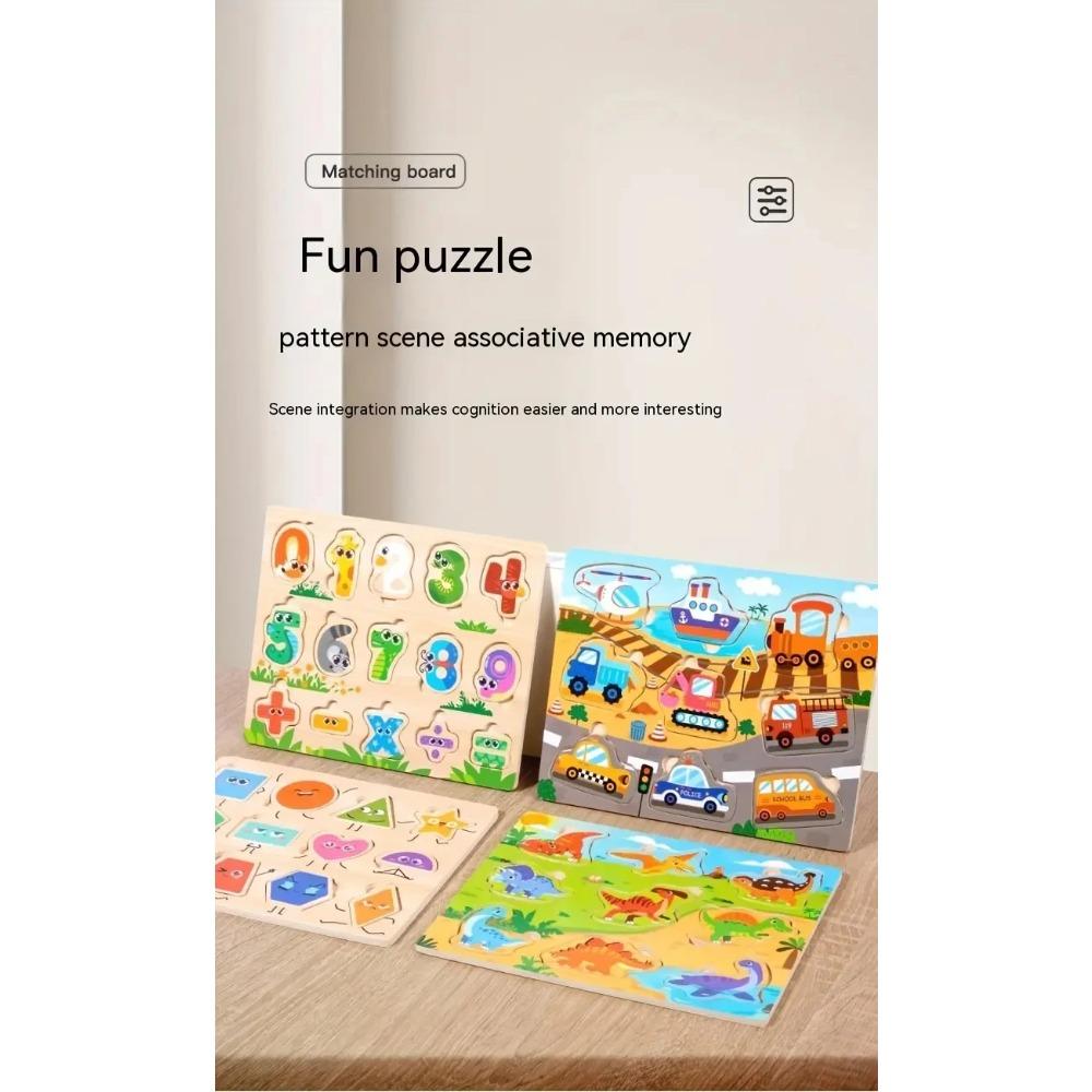 Kids Alphabetic Arithmetic Number Geometric Shapes Wooden Puzzle Montessori Preschool Learning Educational Game Toy for Children