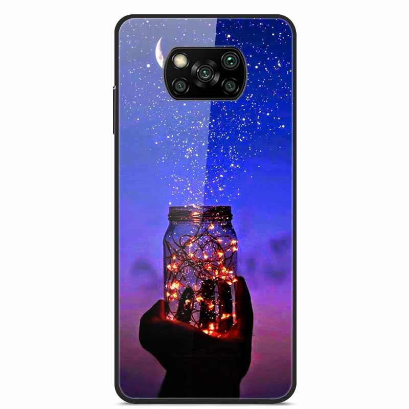 Glass Back Cover For Xiaomi Poco X3 Pro Poco X3 NFC Case Tempered Glass Case For Xiaomi Mi 10T Lite Case Funda POCO X 3 PRO Case