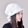 Mink hat female whole mink ear protector Christmas hat casual thickened warm fur Great Wall stacking hat winter