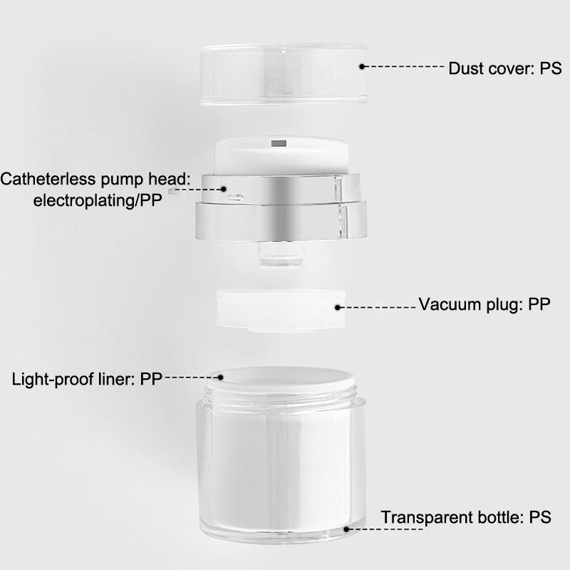 15G/30G/50G/100G Vakuumcremeflasche Presslotionsflasche Gesichtscreme-Unterflasche Lotionsflasche ohne Strohhalm