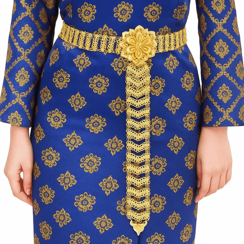 Metal Ethnic Style Belt Hollow Out Gold Bridal Belt Traditional Flower Metal Waist Chain  Women