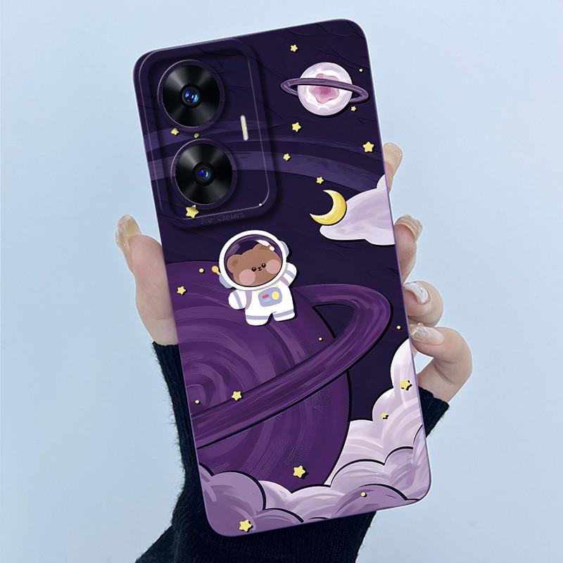 Hülle für Realme C55 NFC Realme C55 4G Narzo N55 2023 Handyhülle Süßer Panda Süße Mädchen Katzen Weiches Silikon Stoßfeste Abdeckung