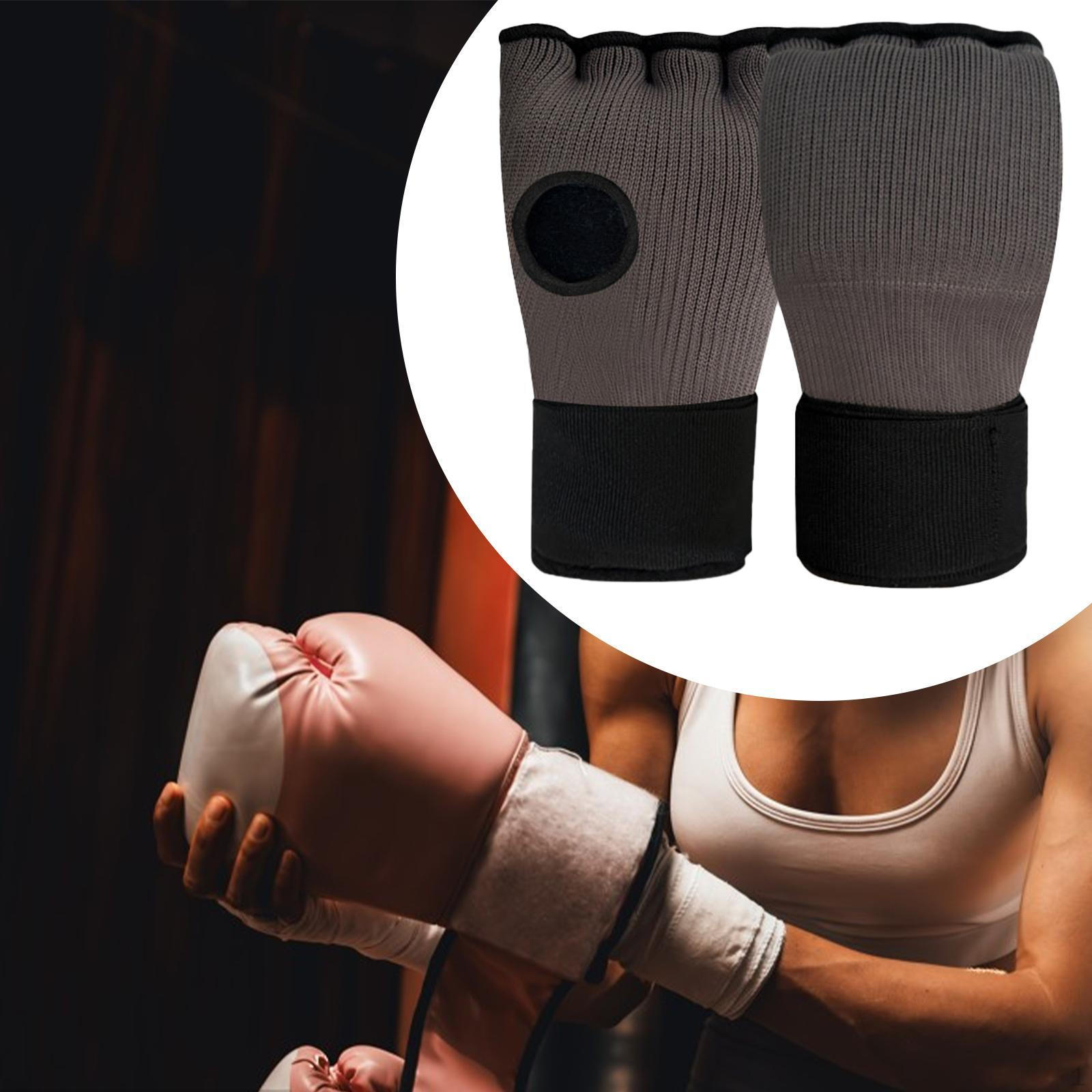 

Гелевые боксерские бинты для рук, внутренние перчатки, дышащие, регулируемые, с полупальцами и длинным ремешком на запястье Dark Gray