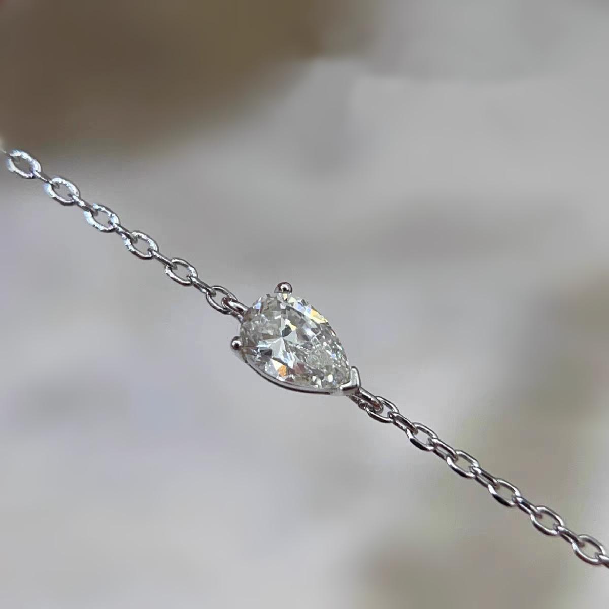 

925 Sterling Silver Plated K Gold Bracelet Inlaid Single Water Droplet Zircon Fashionable Versatile Layered Exquisite Bracelet срібний