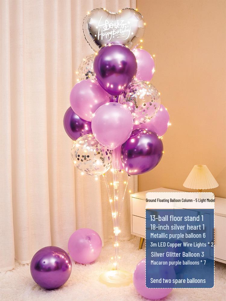 Luminous Floating Table Balloon Heart Decor for Birthday & Banquet