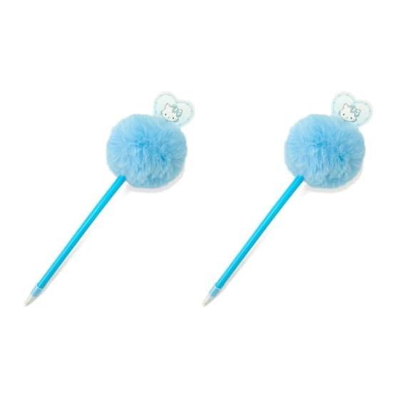 Sun-Star Stationery Sanrio Characters Ballpoint Pen with Mascot Charm - Y2K Balletcore Charmy Kitty, Fluffy Fur & Acrylic Mascot, Water-Based Gel Ink