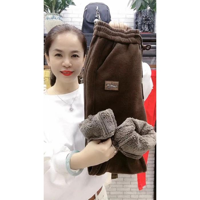 

Женские осенне-зимние теплые спортивные штаны с высокой талией и кулиской, однотонные, с флисовой подкладкой, повседневные брюки, толстые штаны-шаровары M