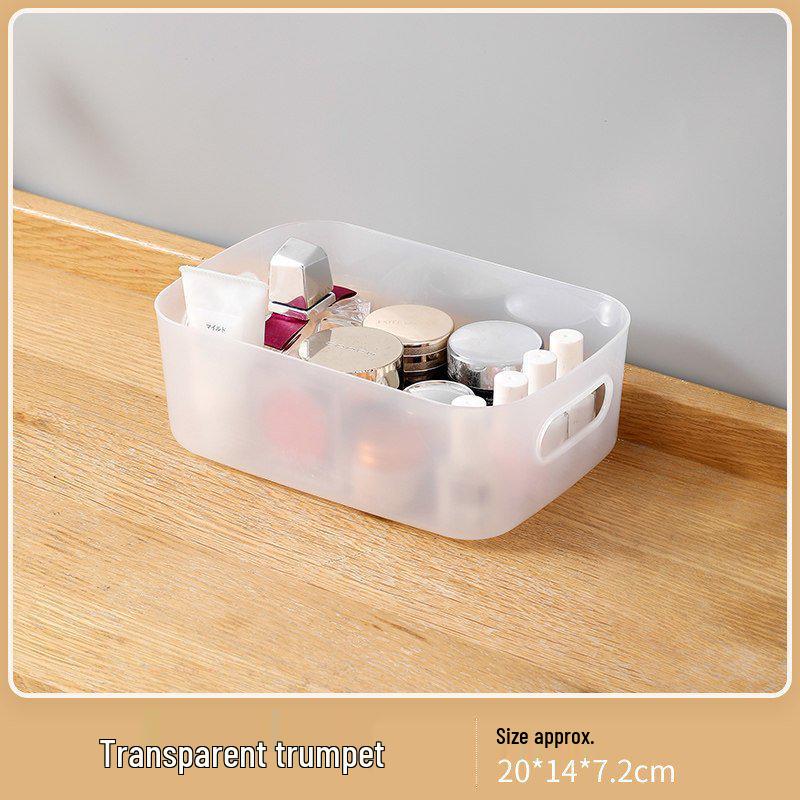 Small Transparent Cosmetic Organizer with Lid for Desktop Skincare & Masks