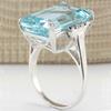 New Fashion Trend Square Light Blue Crystal Zircon Silver Color Ring for Women Elegant Luxury Ladies Wwedding Party  Prem
