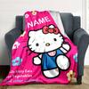 Customizable HelloKitty1 Throw Blanket – Personalized Name, All-Season Cozy Snug Blanket, Machine Washable, Personalized Blanket