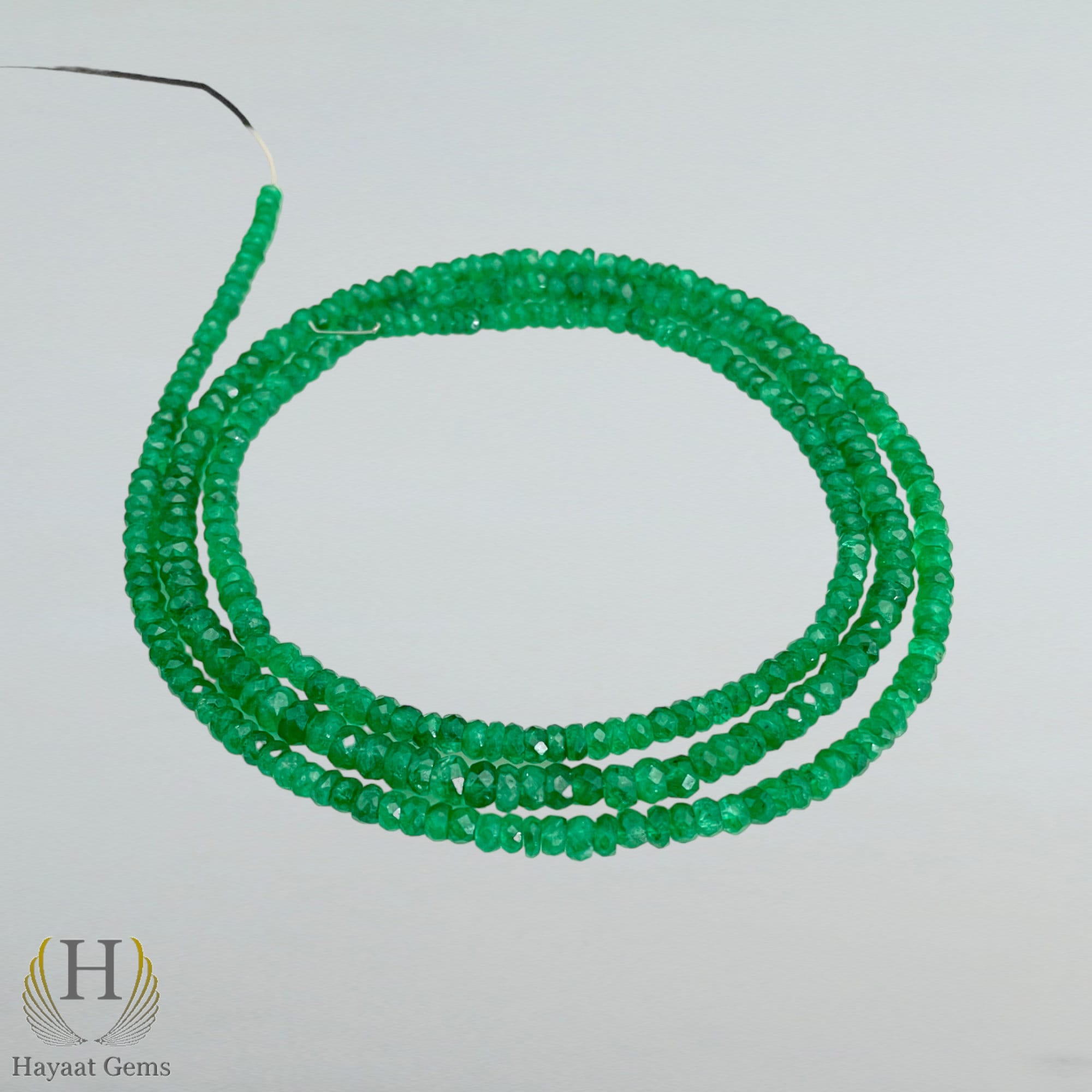 Zambian Emerald Faceted Beads: Natural Green Gemstone Jewelry Making 16 Inch
