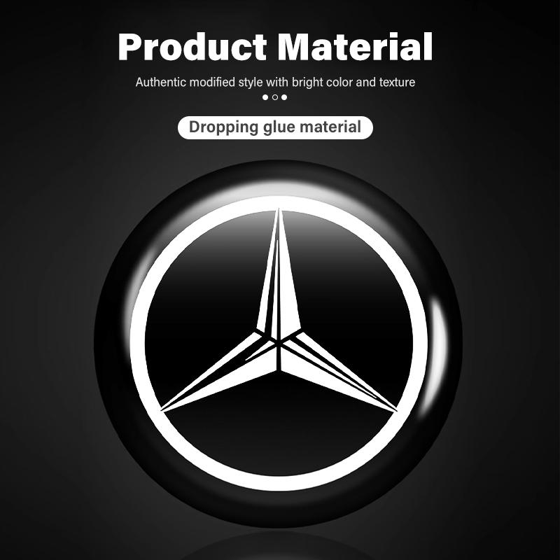AABGW1 For Benz 14mm Car Key Stickers Remote Control Keyfob Case Emblem Decorat Accessory Exclusive AMG W124 W203 W204 SPRINTER V CLASS