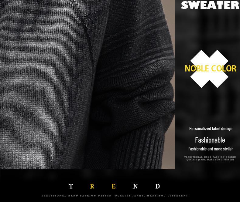 Herren Grobstrick Cardigan Pullover mit Revers - Verdickte Strickware für Herbst/Winter 2025