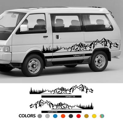 Bil sidodekaler för Nissan Vanette C22 Nomad S21 Van Camper Grafik Mountain Style Dekor Dekal Vinyl Cover Auto
