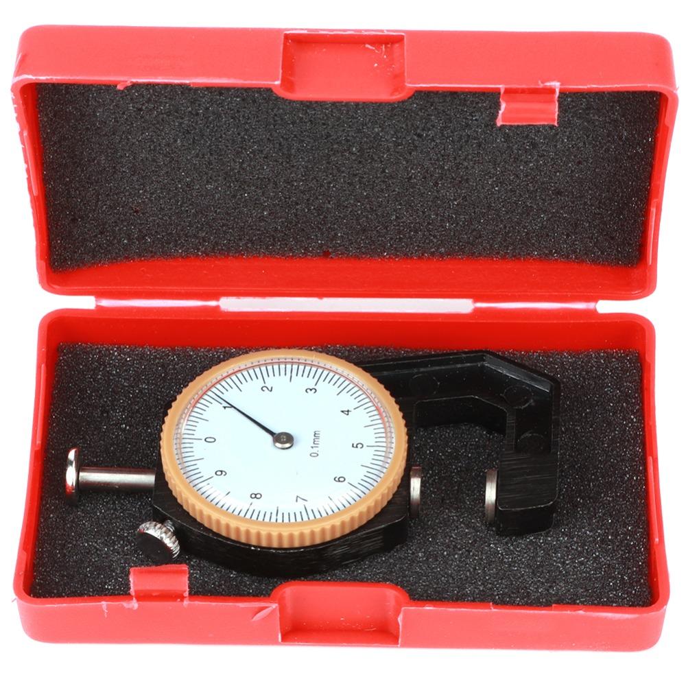 0-10mm Range Dial Thickness Gauge 0.1mm Accuracy Flat Head Design Thickness Tester With Storage Case Portable & Small Size