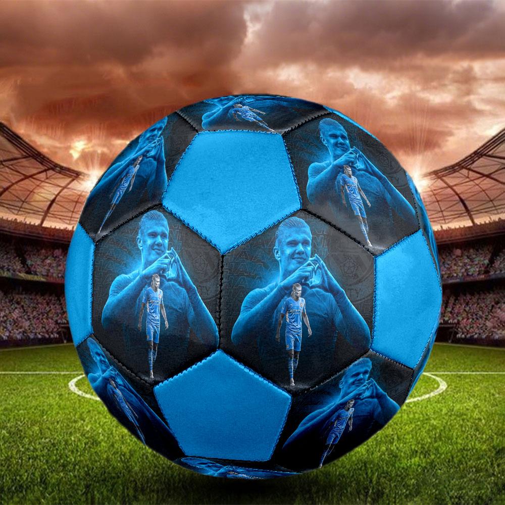 1PC Haaland Game Changer taglia 5 pallone da calcio Pallone da calcio indoor Praha Colorato Per tutte le età Cucito a macchina PVC Pronto per la competizione Resistente Alto rimbalzo