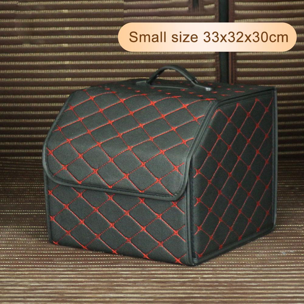 Collapsible Car Trunk Storage Box High Capacity Organizer In The Car PU Leather Trunk Tool Box Auto Accessories Storage Bag
