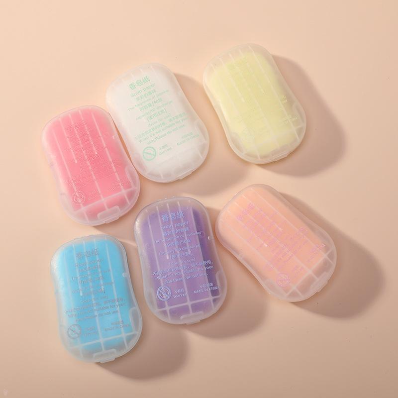 50 Pieces of Mini Paper Soap Disposable Hand Washing Portable Soap Tablets Outdoor Travel Soap Paper Can Be Printed with Logo