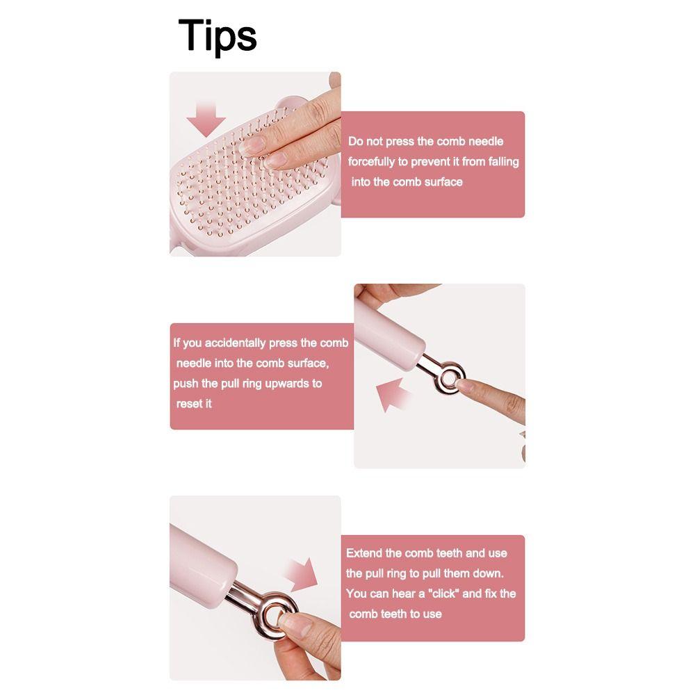 Self Cleaning Magic Retractable Comb Hairdressing Hair Comb Hairdressing Hairstyling Tools