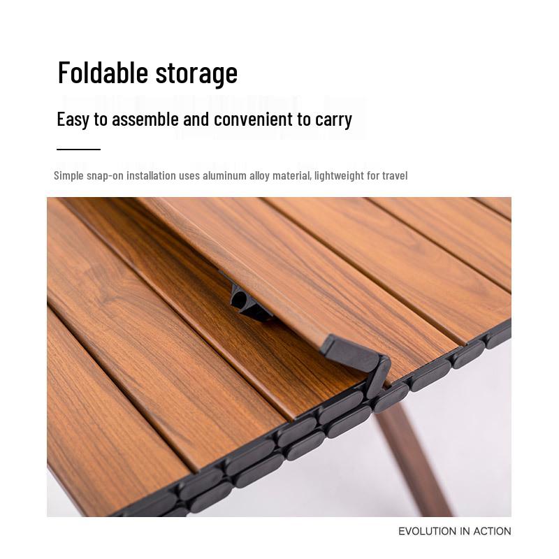 Mountain Outdoor Lightweight Aluminum Camping Table with Grid Design - Easy To Store.
