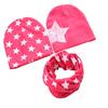 Beanie + Schal 3-teiliges Set aus Beanie-Mütze mit Sternenmuster, Schal-Set aus gehäkelter Babymütze für Herbst und Winter