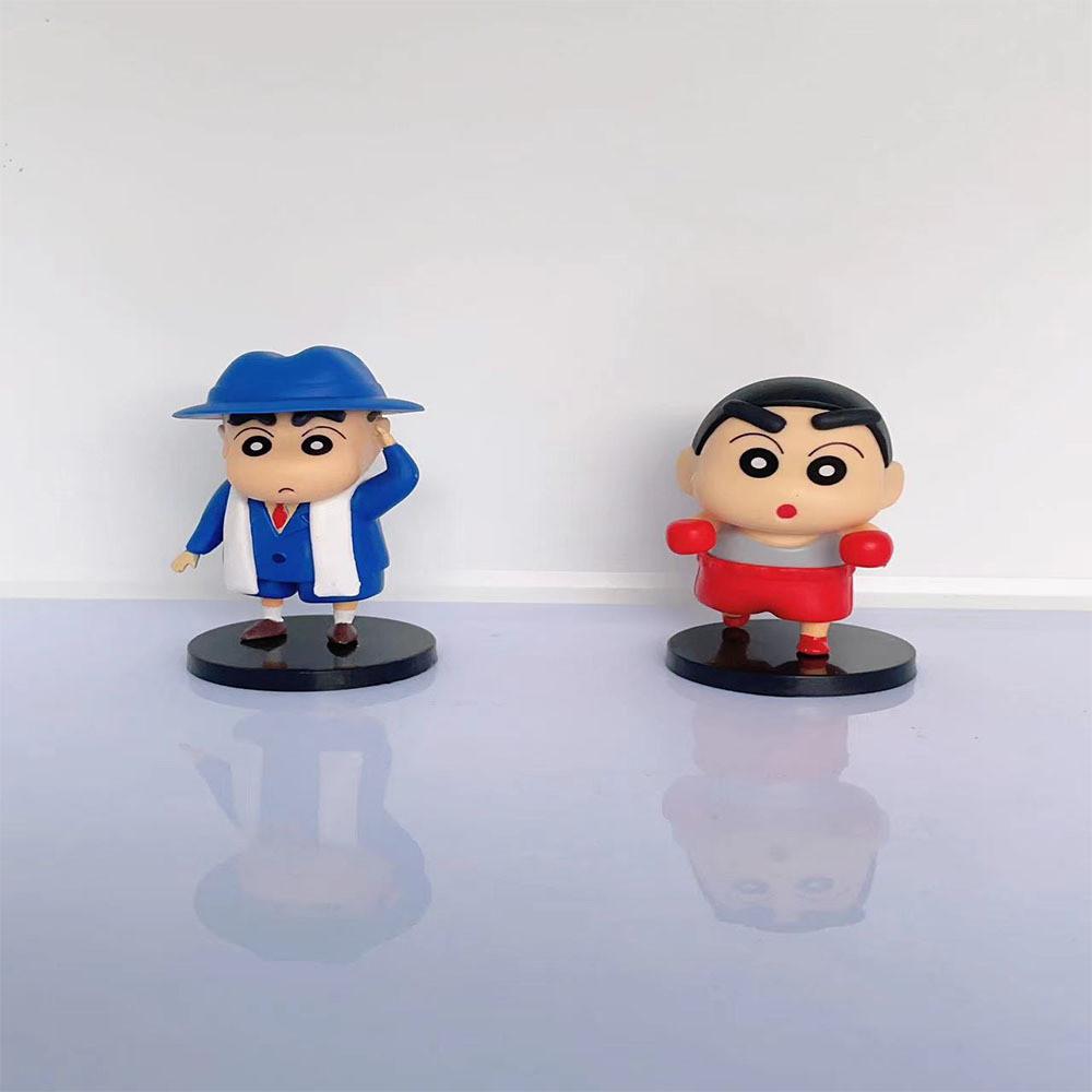 Whimsical Crayon Shinchan Desk Decor Statues In Six Colorful Designs