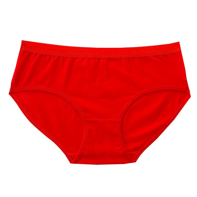 2025 Year of the Dragon Red Pure Cotton Mid-Waist Girls' Briefs - Comfortable & Breathable