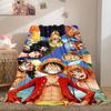 One Piece Anime Puzzle Print Blanket Warm Comfortable Flannel Cover For Bedrooms, Sofas, Beds, Chairs LXR147