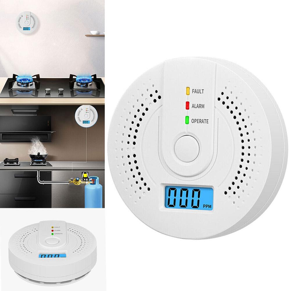 5-1PCS Digital Carbon Monoxide Detector Sound & Light Warning CO Alarm Sensor Battery Powered CO Gas Monitor for Home Warehouse
