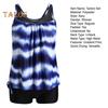 Ensemble tankini d'été 2 pièces, haut à bretelles dégradé de couleurs, maillot de bain taille haute, motif rayé, vêtements de plage, vacances