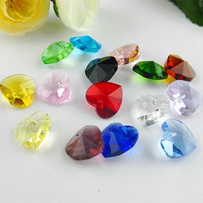 Kristall-Herz-Anhänger, Glas-Charms, Zubehör, Schmuckherstellung, lose Abstandsperlen, 10 Stück, 14 mm, Basteln, DIY, mehrfarbig