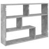 Wall Shelf Wall Mount Grey 95 x 20 x 69.5 cm Particleboard