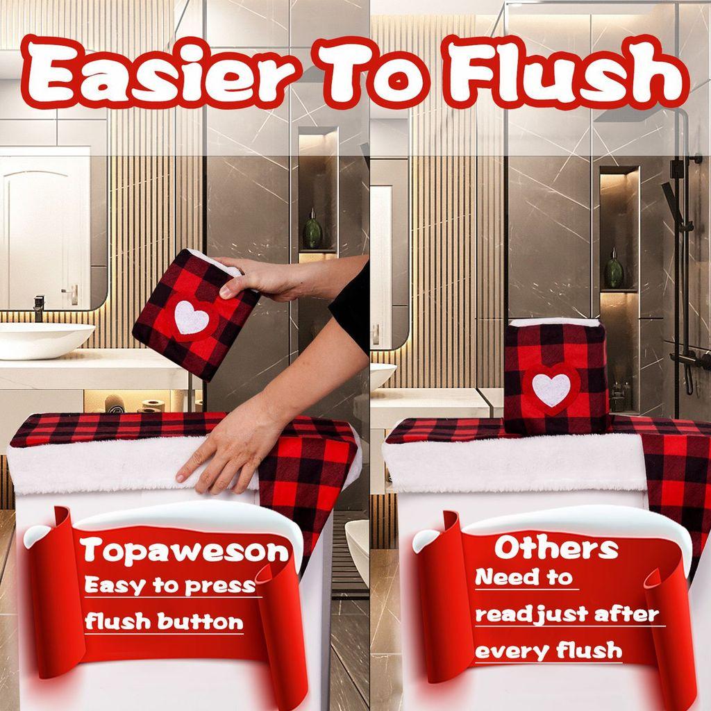 Christmas Santa Gnome Toilet Cover Set Festive Bathroom Decor Home Gift New Year Accessories