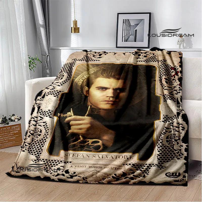 The Vampire Diaries Damon salvatore pătură imprimată Paturi calde din flanelă Pătură moale și confortabilă lenjerie de pat Cadou de ziua de naștere