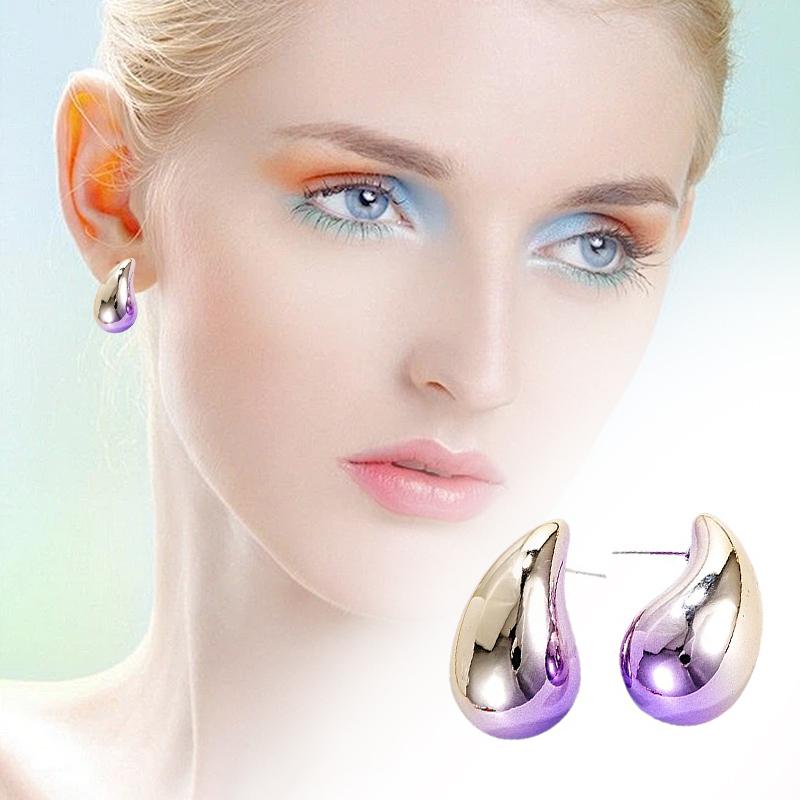 

1 пара подарочных ювелирных изделий, разноцветные серьги-капли с градиентом, новые женские легкие серьги, ощущение роскоши