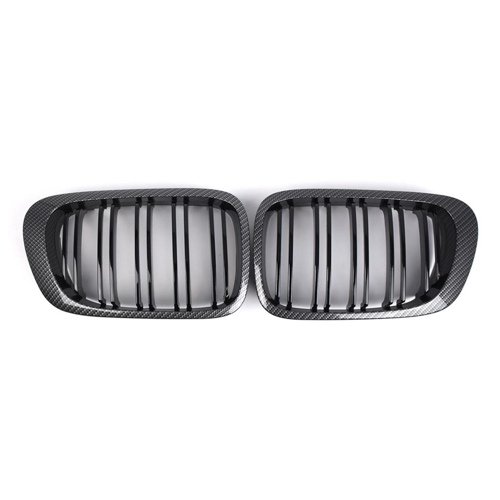 2Pcs Front Upper Chrome Frame Kidney Grilles Car Exterior Parts for BMW
